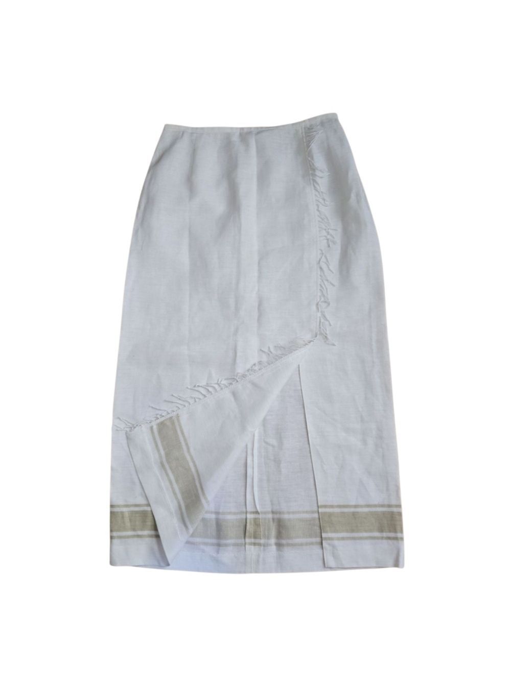Norton McNaughton White Linen Faux Wrap Skirt Size 12 NWOT - Picture 5 of 7